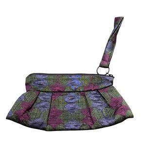 Maruca hand made in Boulder Colorado fabric wristlet clutch purse green purple